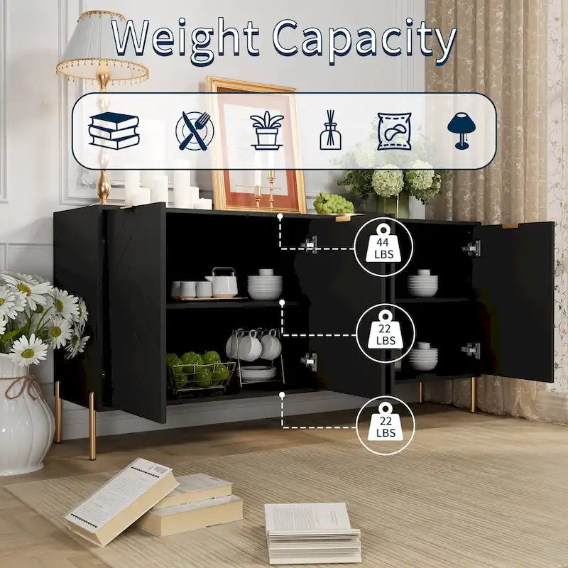 Clihome Modern 4-Door Buffets Sideboards