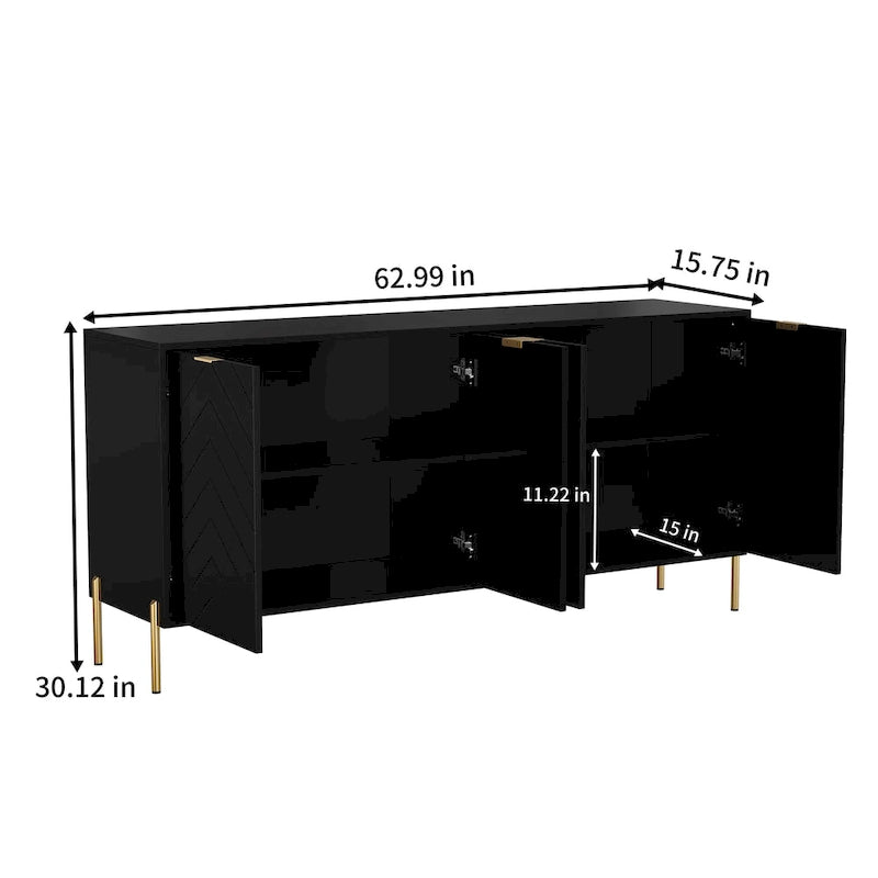 Clihome Modern 4-Door Buffets Sideboards