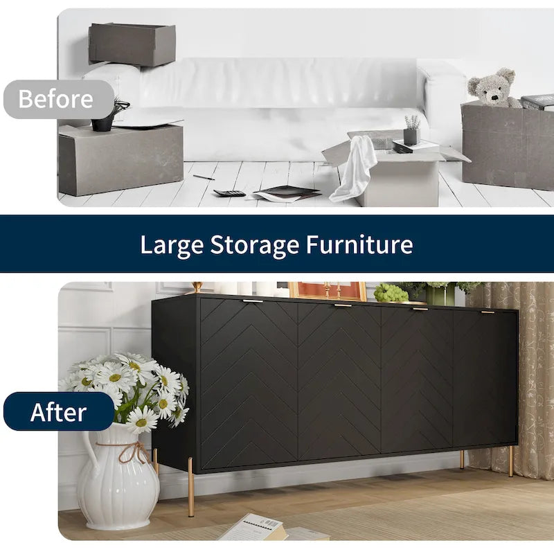 Clihome Modern 4-Door Buffets Sideboards