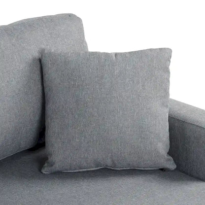 Upholstery Sleeper Sectional Sofa Grey with Storage Space, 2 Tossing Cushions