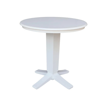 36 in Solid Wood Round Top Counter Height Pedestal Dining Table