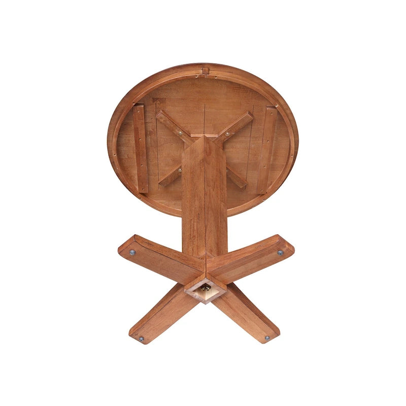 36 in Solid Wood Round Top Counter Height Pedestal Dining Table