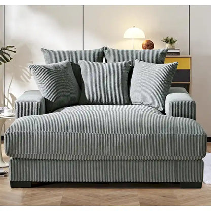 Corduroy Upholstered Chaise Lounge Living Room Chair