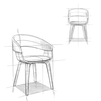 WYNDENHALL Calinda Mid Century Modern Bentwood Single Dining Chair - 20.5w x 21.7d x 30.9h