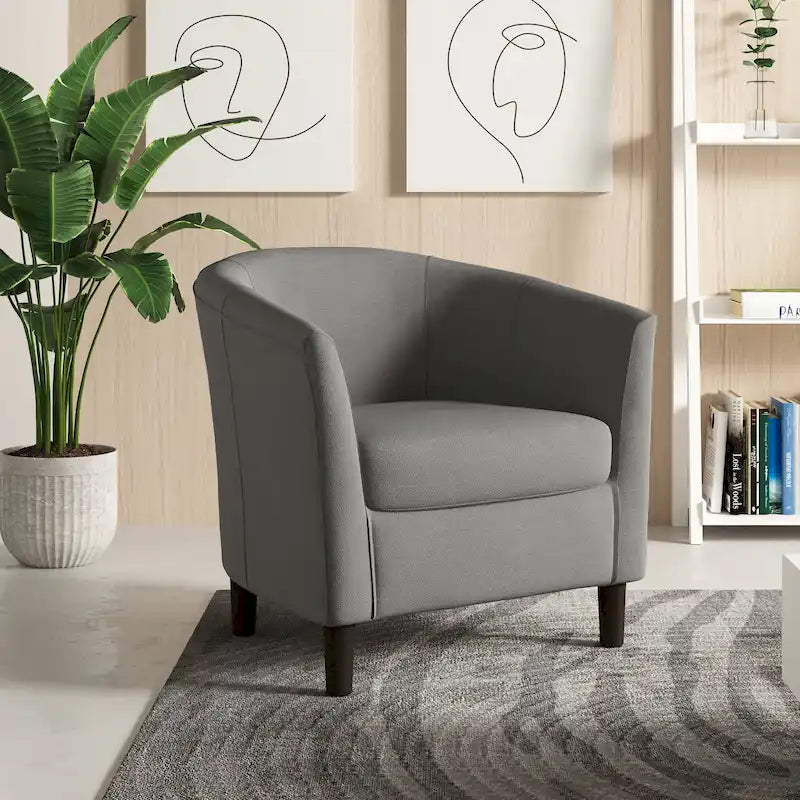 Modern Barrel Accent Chairs Cozy Armchair Club Chair