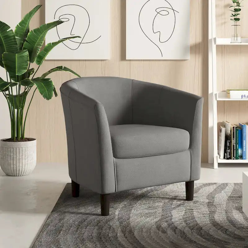 Modern Barrel Accent Chairs Cozy Armchair Club Chair