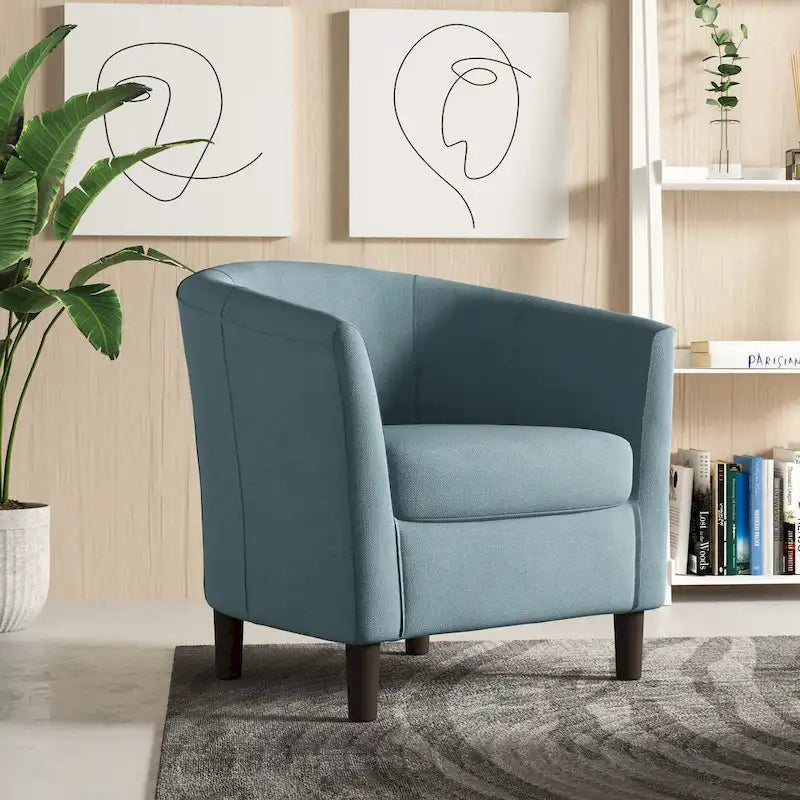 Modern Barrel Accent Chairs Cozy Armchair Club Chair