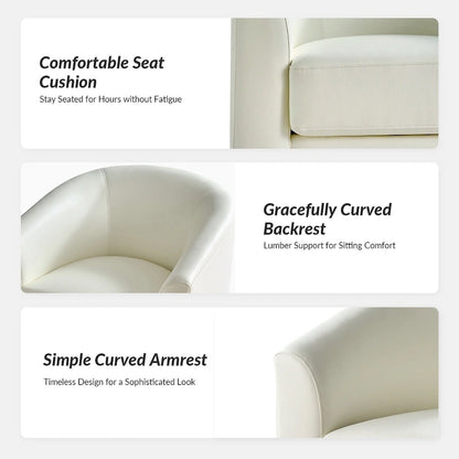 Haley Modern Swivel Barrel Faux Leather Chair with Solid Wood Base by HULALA HOME