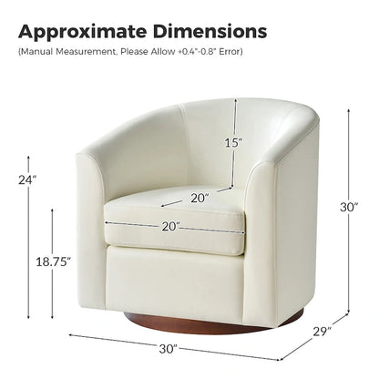Haley Modern Swivel Barrel Faux Leather Chair with Solid Wood Base by HULALA HOME