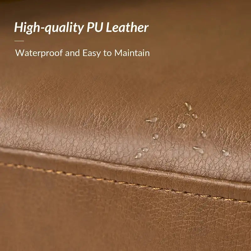 Haley Modern Swivel Barrel Faux Leather Chair with Solid Wood Base by HULALA HOME