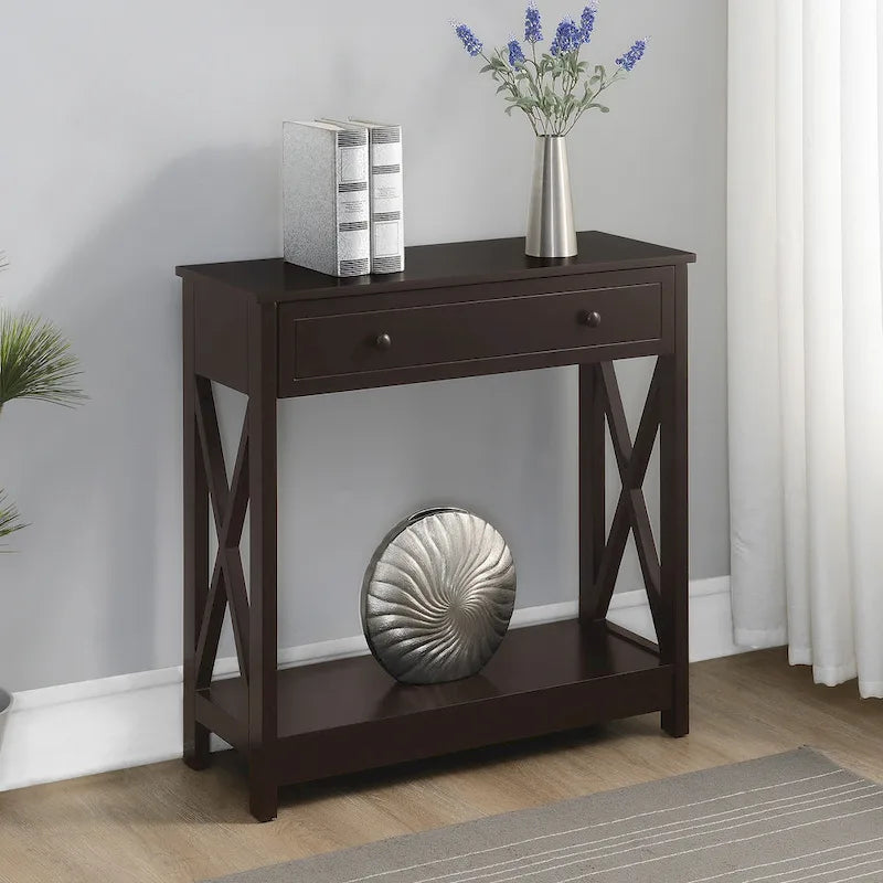 Convenience Concepts Oxford 1 Drawer Entryway Hall Table with Shelf