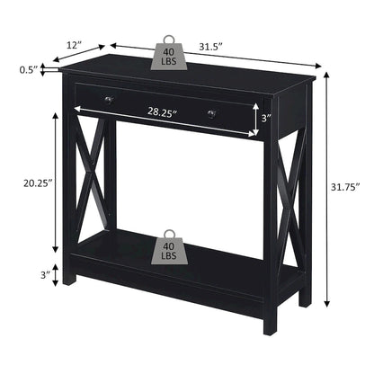 Convenience Concepts Oxford 1 Drawer Entryway Hall Table with Shelf