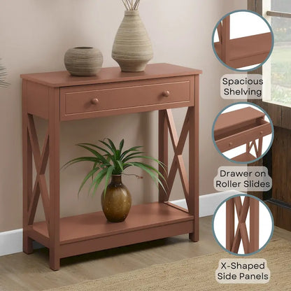 Convenience Concepts Oxford 1 Drawer Entryway Hall Table with Shelf
