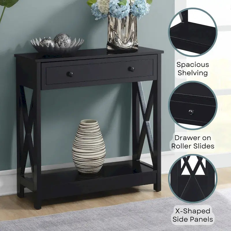 Convenience Concepts Oxford 1 Drawer Entryway Hall Table with Shelf
