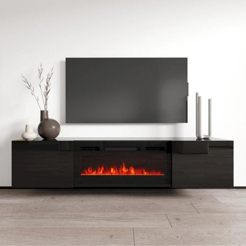 Cali EF Wall Mounted Electric Fireplace Modern 72 TV Stand
