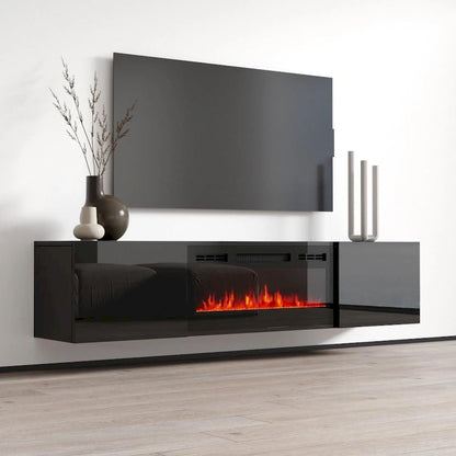 Cali EF Wall Mounted Electric Fireplace Modern 72 TV Stand