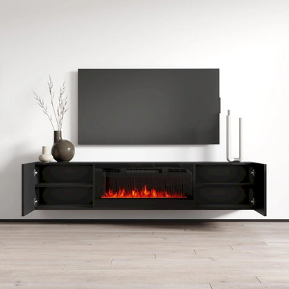 Cali EF Wall Mounted Electric Fireplace Modern 72 TV Stand