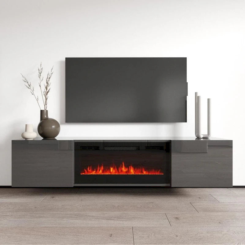 Cali EF Wall Mounted Electric Fireplace Modern 72 TV Stand
