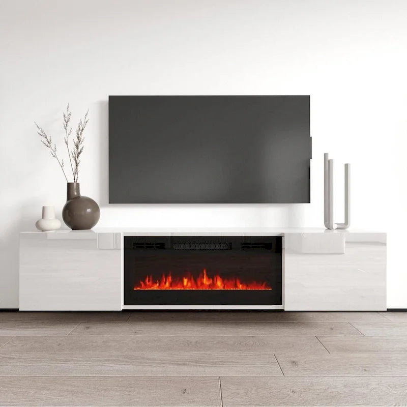 Cali EF Wall Mounted Electric Fireplace Modern 72 TV Stand