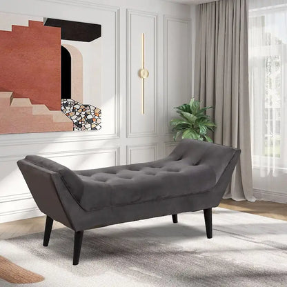 Andeworld end of bed bench Entryway Bench Modern Fabric Footstool for Hallway with Wooden Legs