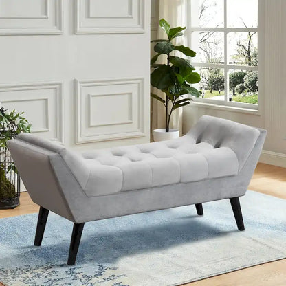 Andeworld end of bed bench Entryway Bench Modern Fabric Footstool for Hallway with Wooden Legs