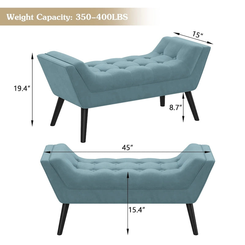 Andeworld end of bed bench Entryway Bench Modern Fabric Footstool for Hallway with Wooden Legs