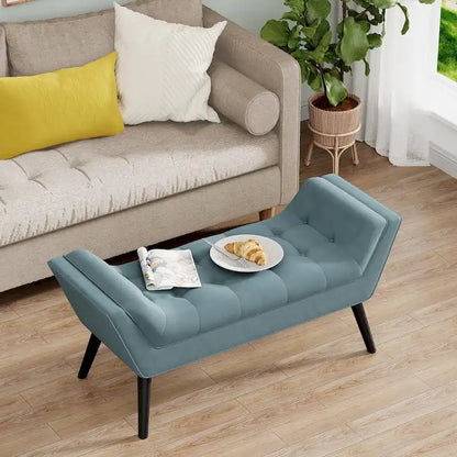 Andeworld end of bed bench Entryway Bench Modern Fabric Footstool for Hallway with Wooden Legs