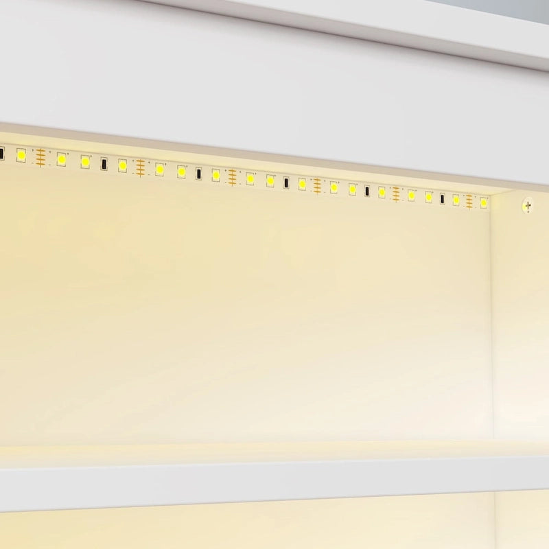 Queen Size Bookcase Headboard With A Hole For Passing Cords & Lights