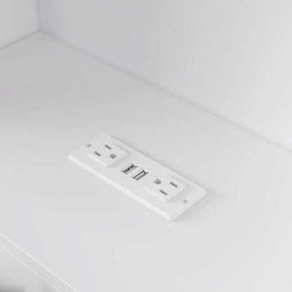 Queen Size Bookcase Headboard With A Hole For Passing Cords & Lights