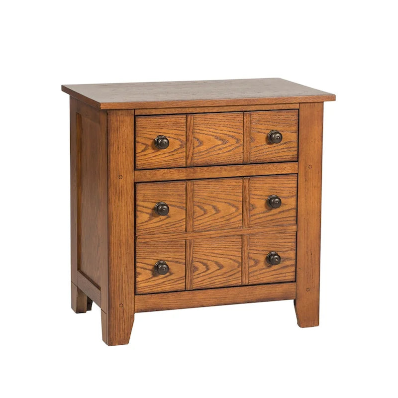 Grandpa's Cabin Rustic Bedroom Night Stand - Sandstone or Aged Oak