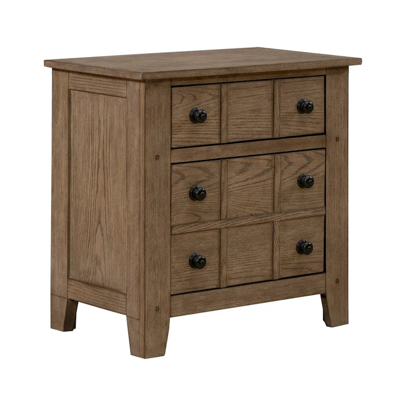 Grandpa's Cabin Rustic Bedroom Night Stand - Sandstone or Aged Oak