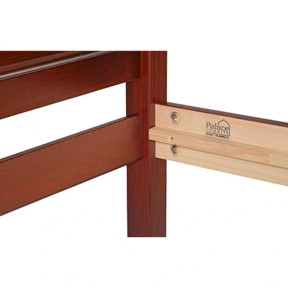 100% Solid Wood Reston Twin Size Panel Headboard Platform Bed by Palace Imports