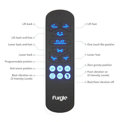 Massaging Zero Gravity Adjustable Bed with Wireless Remote
