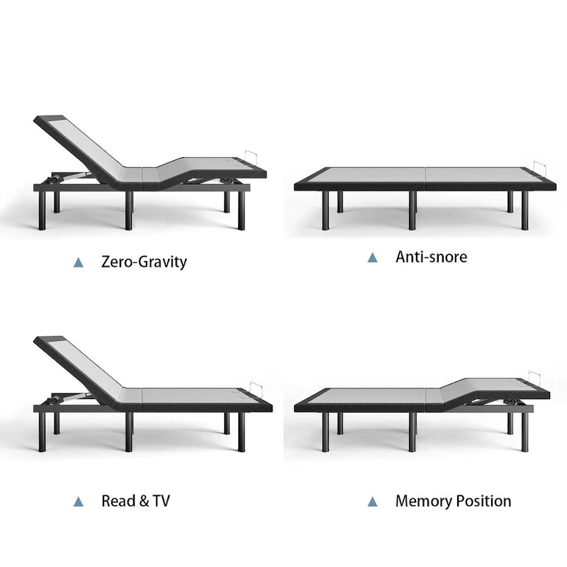 Massaging Zero Gravity Adjustable Bed with Wireless Remote