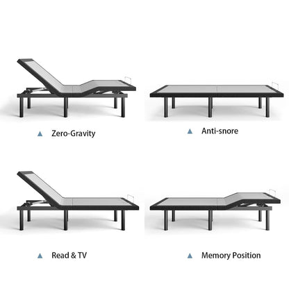 Massaging Zero Gravity Adjustable Bed with Wireless Remote