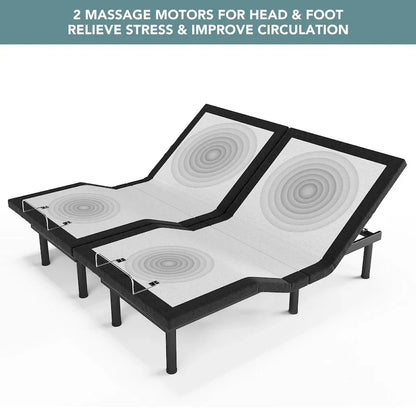 Massaging Zero Gravity Adjustable Bed with Wireless Remote