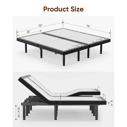 Massaging Zero Gravity Adjustable Bed with Wireless Remote