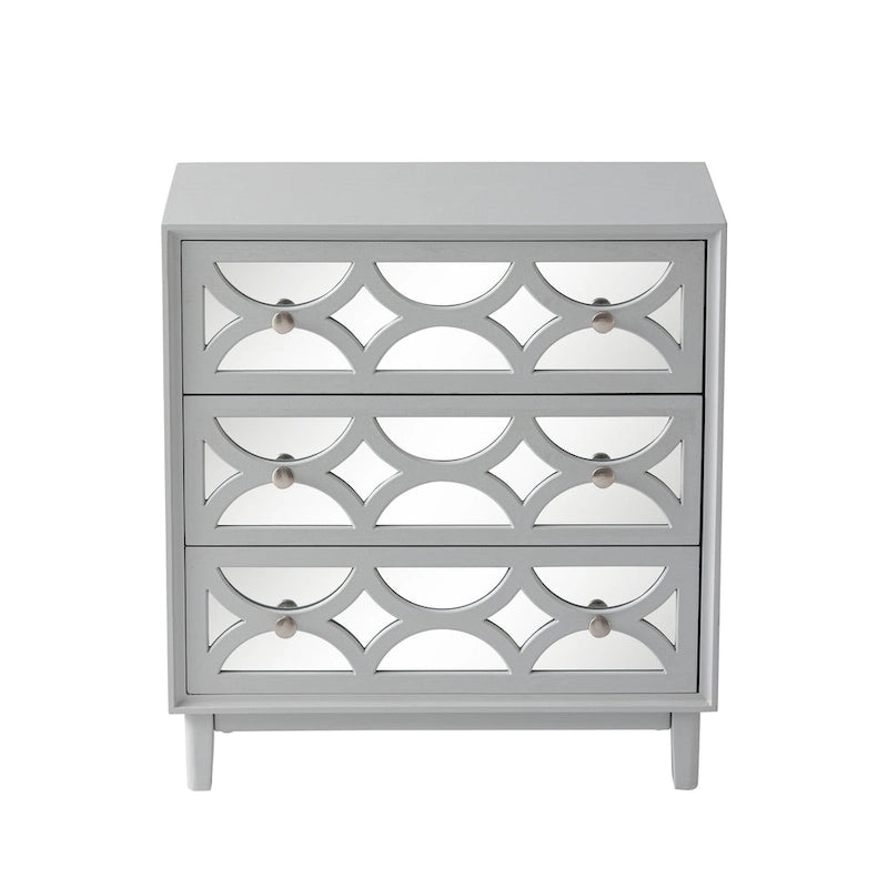 COZAYH Contemporary Mirror Front Nightstand, Modern Dresser for Bedroom, Living Room, Entryway