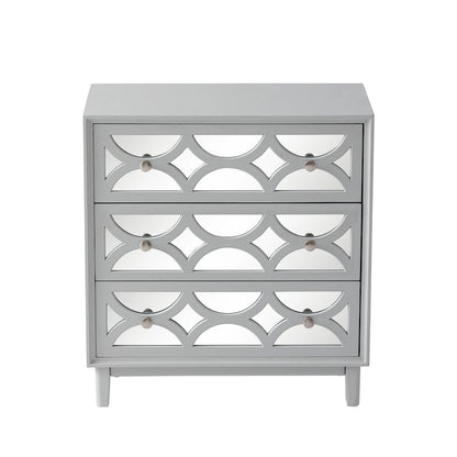 COZAYH Contemporary Mirror Front Nightstand, Modern Dresser for Bedroom, Living Room, Entryway