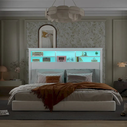65W x 43H Bookcase Headboard With Light