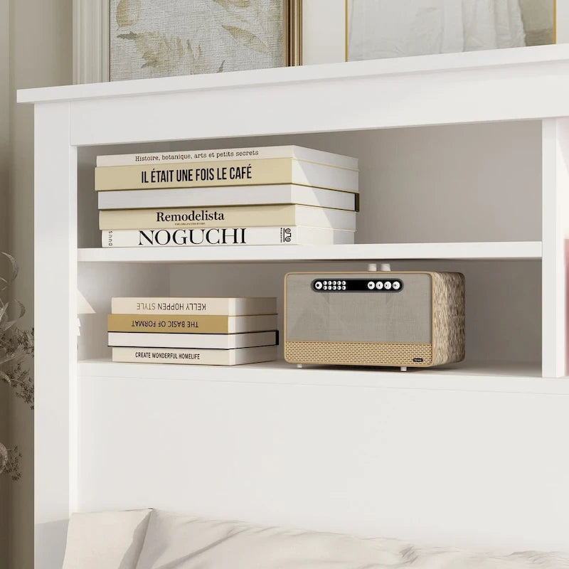 65W x 43H Bookcase Headboard With Light