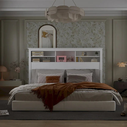 65W x 43H Bookcase Headboard With Light