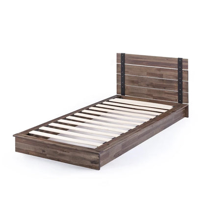Priage by ZINUS Brown Metal and Wood Platform Bed Frame