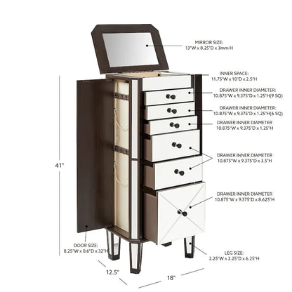 Miry Mirrored Jewelry Armoire