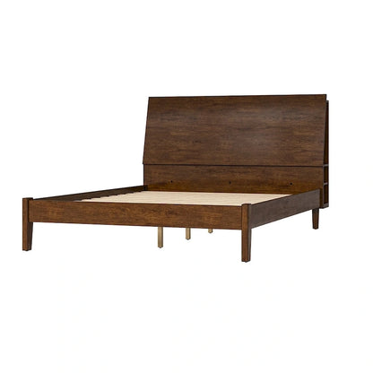 Claus Mid-Century Modern Solid Wood Platform Bed with USB Ports and Storage Space by HULALA HOME