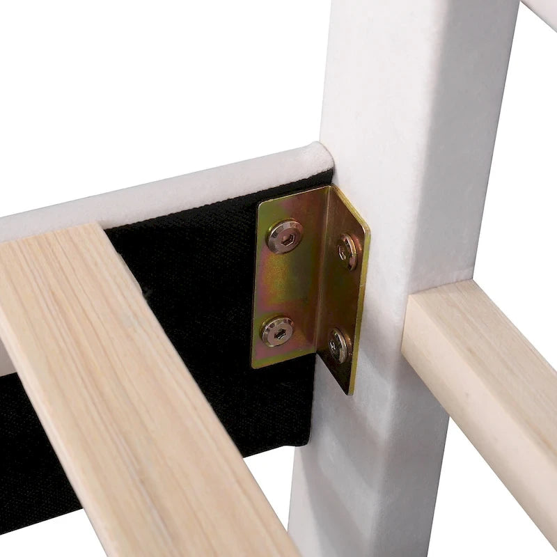 Full Size Upholstered Platform Bed with Flower Headboard