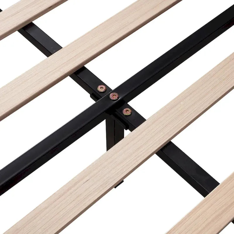 Full Size Upholstered Platform Bed with Flower Headboard