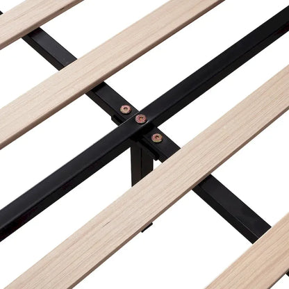 Full Size Upholstered Platform Bed with Flower Headboard