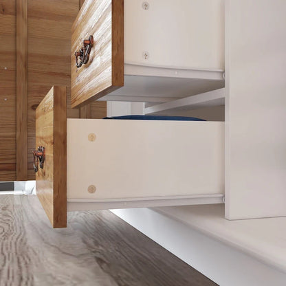 Classic Elegance Armoire Expandable Rustic Wardrobe with Glass Door