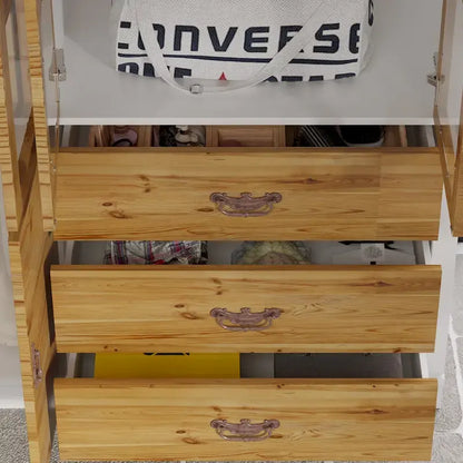 Classic Elegance Armoire Expandable Rustic Wardrobe with Glass Door